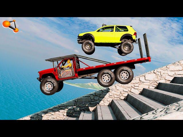 Stairs Vs Cars #55 - BeamNG drive