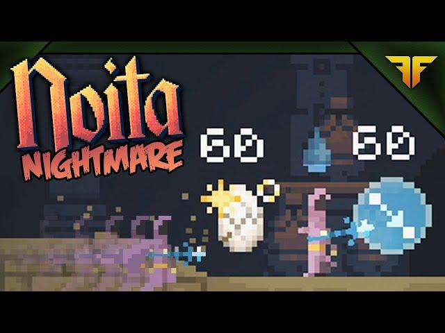 Noita Nightmare Mode Any% Set Seed Speedrun in 0:2:05 [WR] (early access)