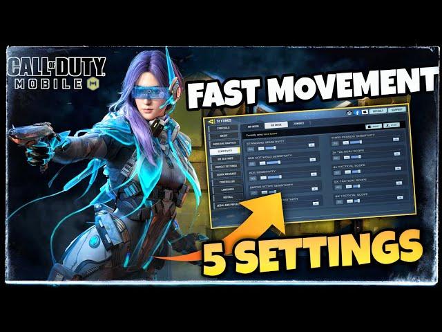 5 SETTINGS THAT GIVES YOU FAST REACTION AND MOVEMENT IN COD MOBILE | CODM TIPS AND TRICKS