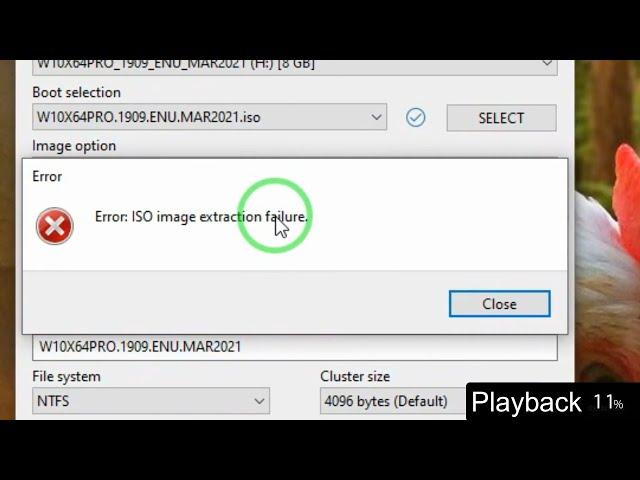 Rufus Error: ISO image extraction failure. Fixed 100% easiest way