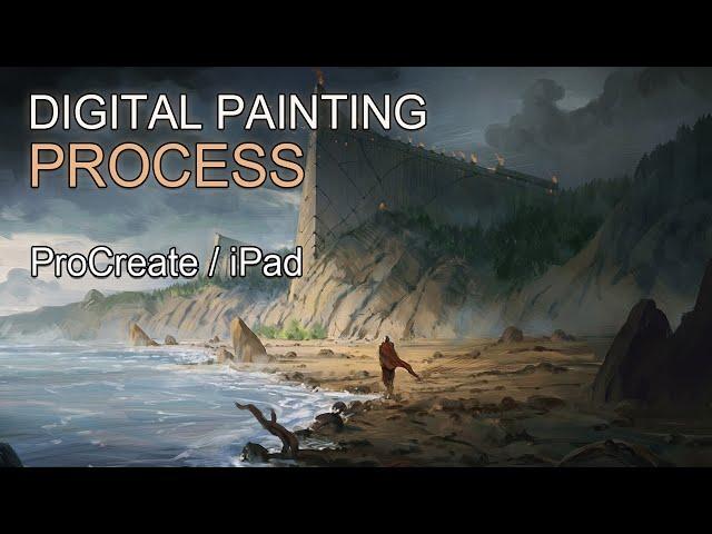 ProCreate Digital Painting - Fantasy Landscape II - Time Lapse