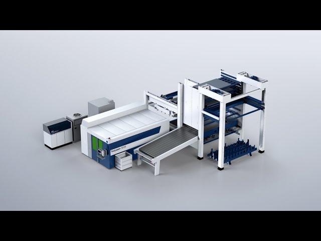 TRUMPF automation: LiftMaster Compact with PartMaster - Loading, unloading and part sorting