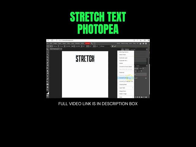 How to create stretch text effect in Photopea#easycanva#photopeatutorial l Free Browser Photoshop