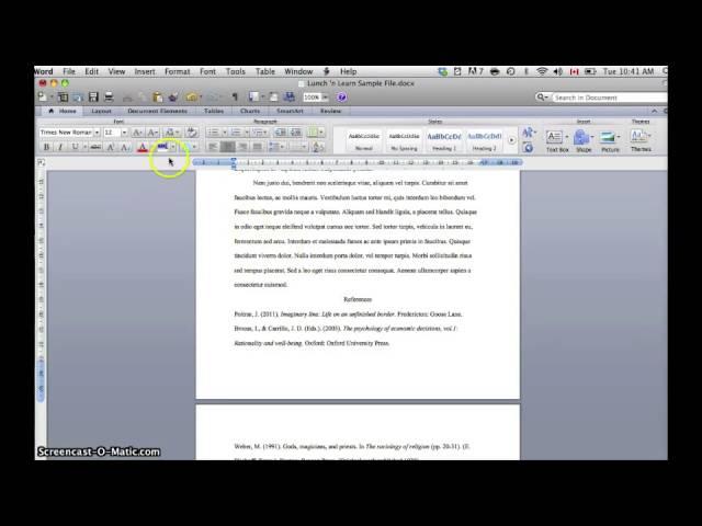 Inserting Page Breaks in Word 2010 (Mac)