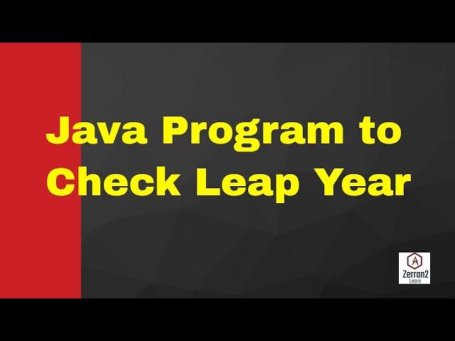 Java Program to Check Leap Year