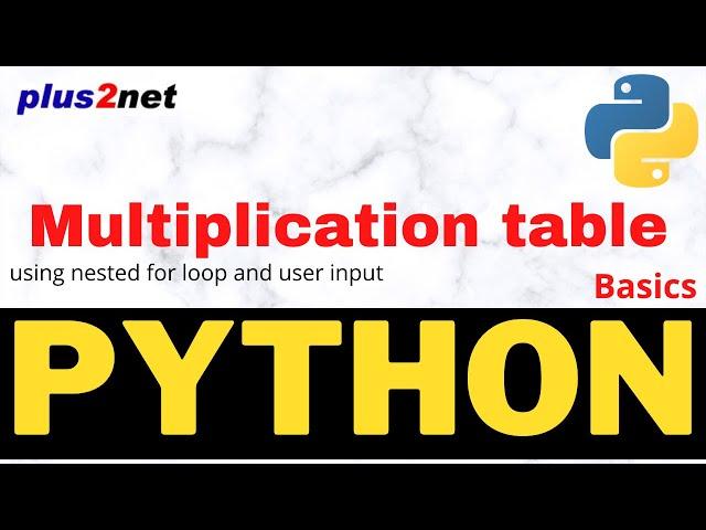 Multiplication table in Python using nested for loops and using user input