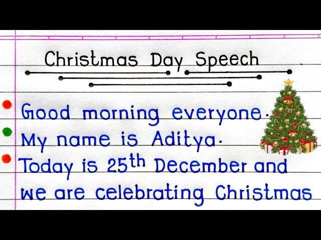 10 Lines Speech On Christmas Day In English | Speech On Christmas Day In English |