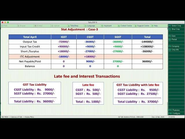 Stat Adjustment in Tally EEP 9 | GST Input Tax Credit Adjustment in Tally