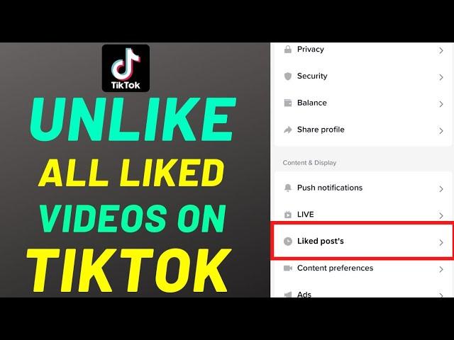 How to unlike all liked videos on tiktok in one single click?