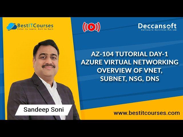 AZ-104 Tutorial Day-1 | Azure Virtual Networking | Overview of VNet, Subnet, NSG, DNS