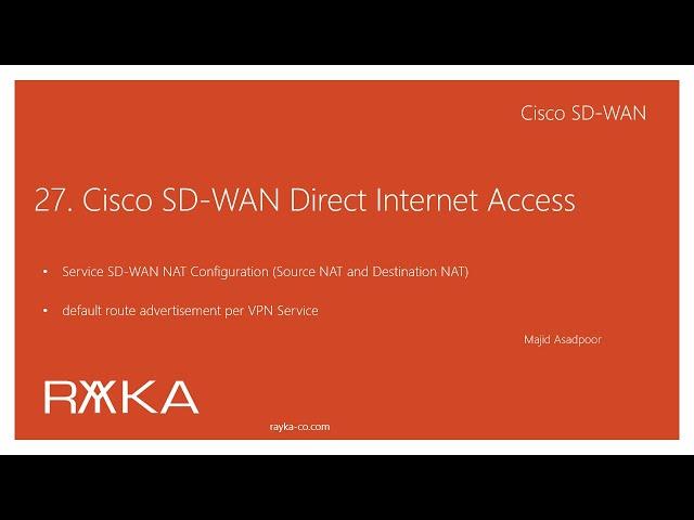 27. Cisco SD-WAN Direct Internet Access