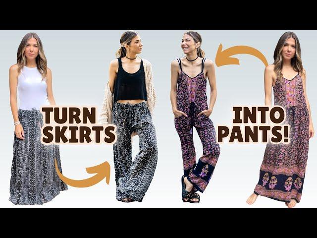 How To Turn SKIRTS into PANTS! (EASY HACK!) | DIY w/ Orly Shani