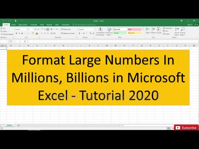 How to Convert Number into Millions ,  Billions in Excel