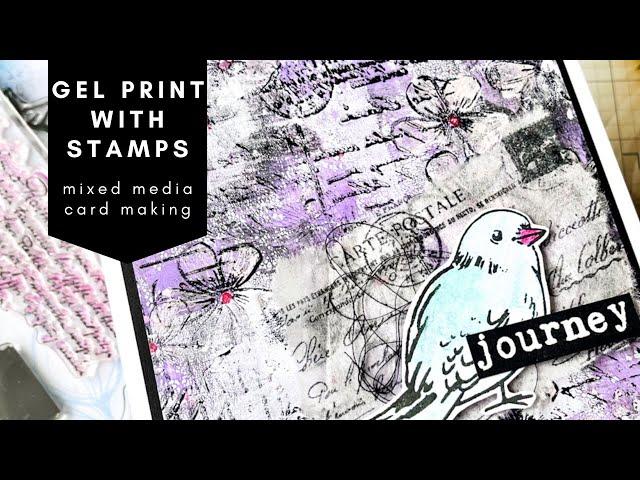Gel Printing with STAMPS | Mixed Media Card Making #cardmaking #gelprinting #papercraft #mixedmedia