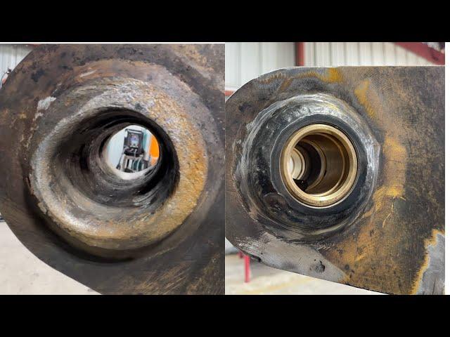 Line boring an excavator stick