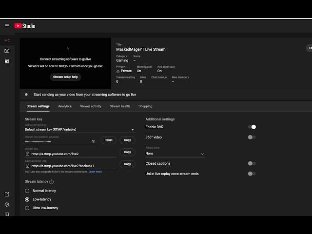 How to remove stream delay on youtube (latency)