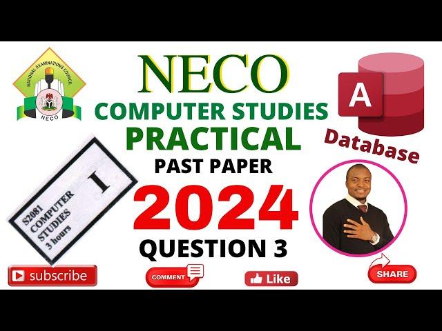 NECO Computer Studies Question 3 Database