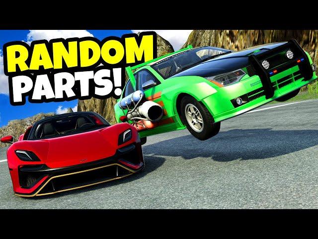 FASTEST CARS Race BAD RANDOM PARTS CARS on a Mountain in BeamNG Drive Mods!