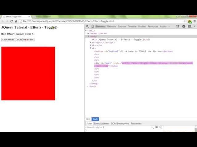 TOGGLE METHOD IN JQUERY EFFECTS DEMO