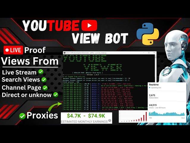 Youtube View Bot || Youtube View Software Using Python 2023