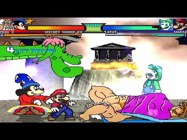 NICK54222 MUGEN: Mickey Mouse and Zeus VS Super Mario and Super Luigi