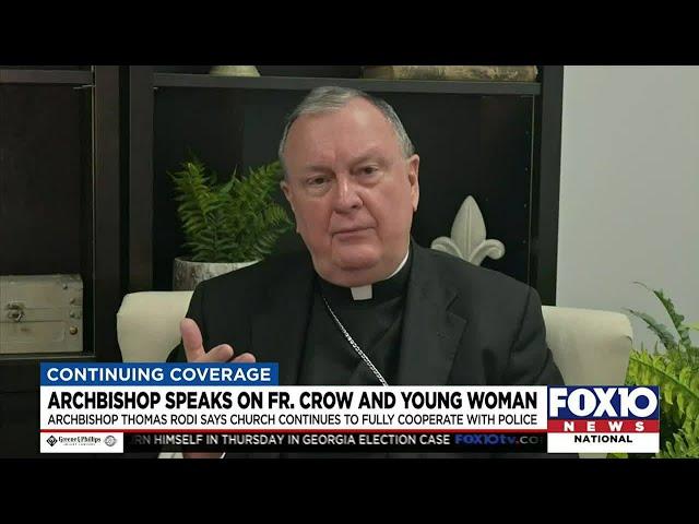 Archbishop Rodi speaks on former priest Alex Crow and young woman