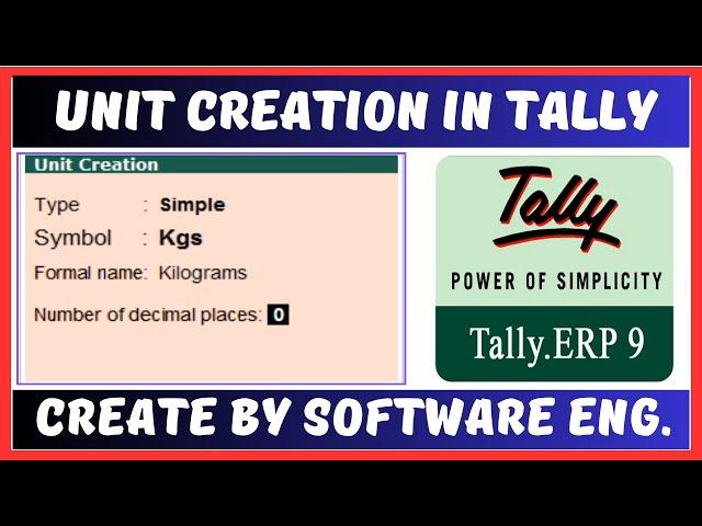 Create Measurement Units in Tally ERP in Hindi