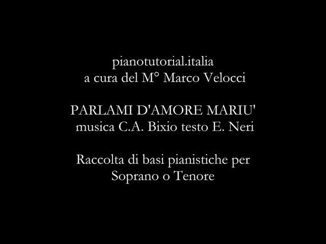 Parlami D'Amore Mariù - C.A. Bixio  E. Neri - Backing track - piano bases collection