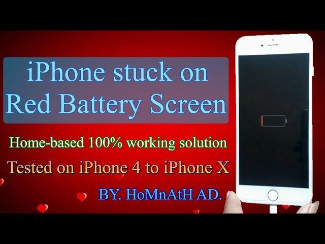 iPhone stuck in red battery screen/ tested on iPhone 4, 4s, 5, 5s, 6, 6s, iPhone 6 plus