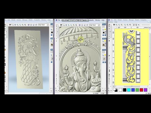 Artcam 9.1 Pro RLF 3D File Peacock, Ganesha With Border Door Free Download link in description