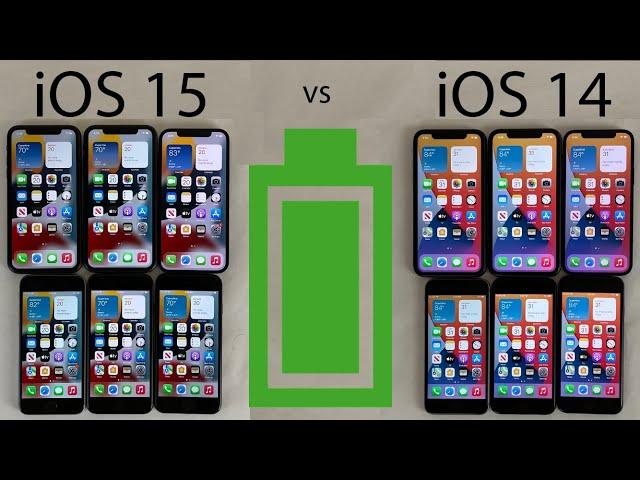 iOS 15 vs iOS 14.8 BATTERY Test on iPhone 12, 11, XR, 8, 7, & 6s