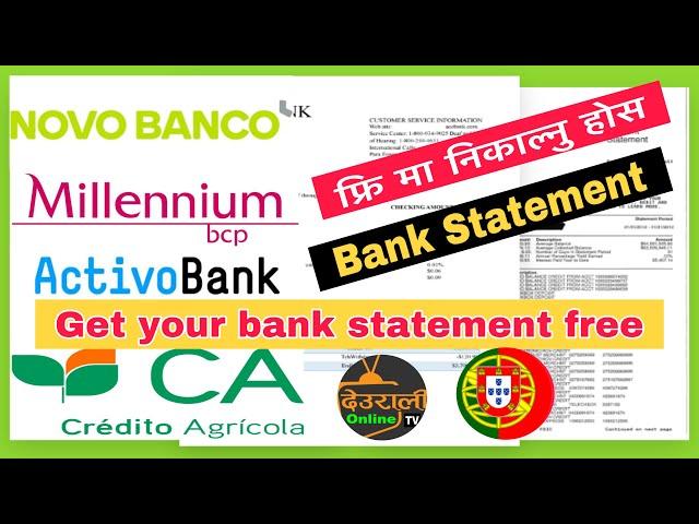 How to Get Bank Statement Free in Portugal II फ्रि मा Bank Statement निकाल्ने सजिलो तरिका I