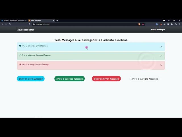 How to Create a Flash Message in PHP using Session Tutorial DEMO