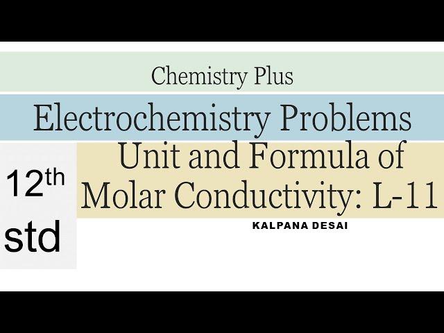 Unit and Formula of Molar Conductivity: Electrochemistry: L-11