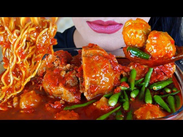 ASMR BAKSO JUMBO ISI DAGING PEDAS BAR BAR | EATING SOUNDS