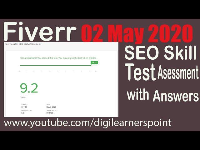 Fiverr SEO Skill Assessment Test With Answers|2 May 2020|Digilearnerspoint