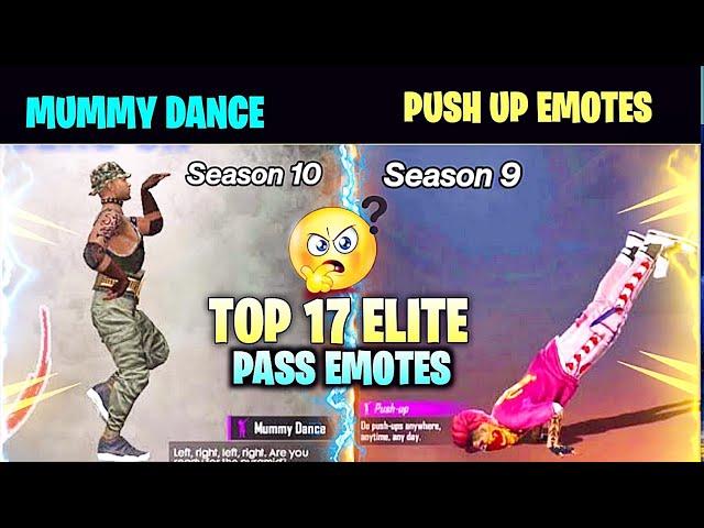 Top 17 Emotes of Elite pass Free Fire Battleground | Elite pass के कुछ खास Emotes जो बहुत Rare h |