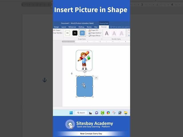 Insert Picture in Shape in MS Word