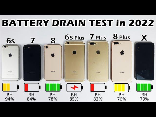 iPhone 6s vs iPhone 7 vs iPhone 8 vs 6s Plus vs 7 Plus vs 8 Plus vs iPhone X Battery DRAIN Test 2022