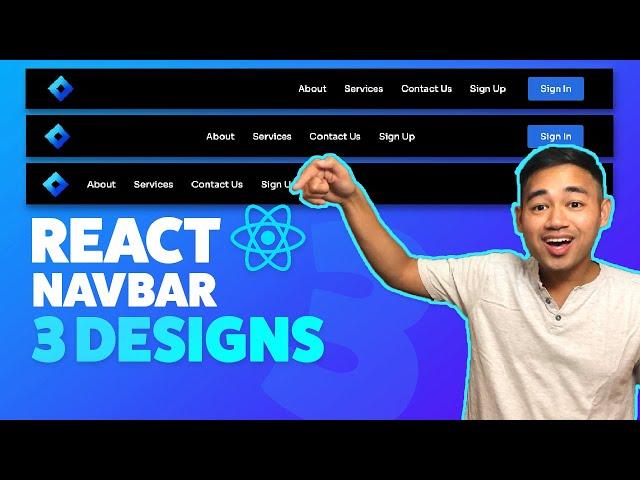 React Navbar Tutorial Responsive - 3 Designs