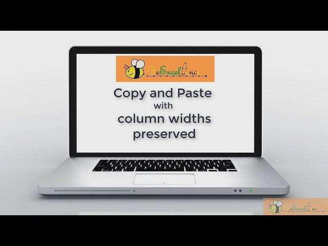 Paste with column widths preserved in Excel