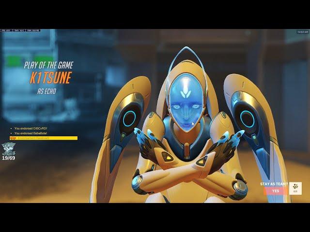 THIS IS TOP 500 ECHO! IDDQD ECHO GAMEPLAY OVERWATCH 2 SEASON 12 TOP 500