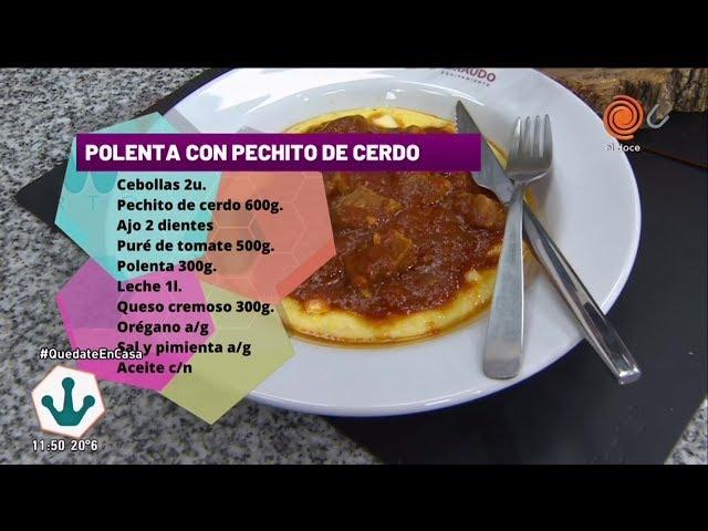 Polenta con pechito de cerdo