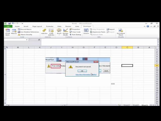 حل مشكلة رسالة الخصوصية Privacy warning This document contains macros ActiveX controls