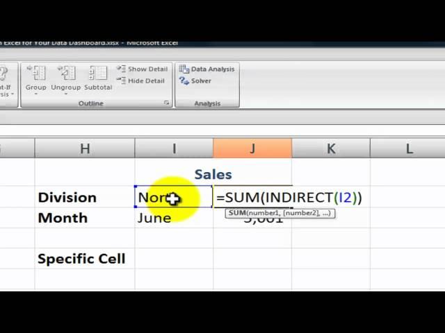 Use the Indirect Function to Create Excel Dashboards