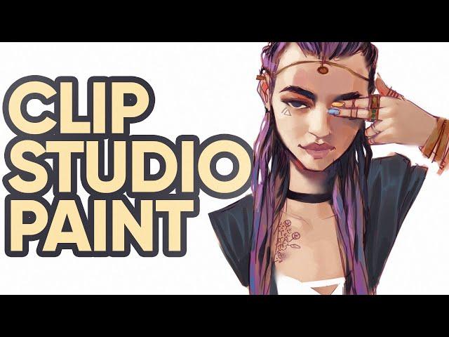 Drawing a girl in Clip Studio Paint
