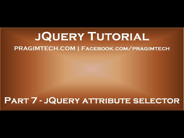 jQuery attribute selector