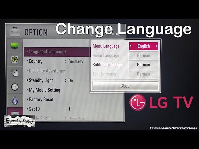 How to change language and Region LG TV (Non-Smart TV)