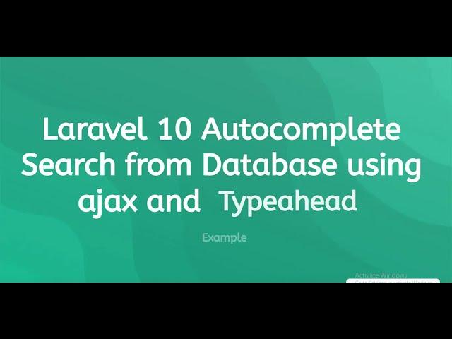 Laravel 10 Autocomplete Search from Database using Ajax and Typeahead Example