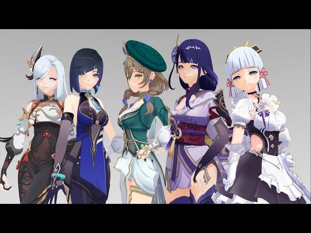 【Genshin Impact: MMD】Raiden Ei × Yelan x Lisa x Shenhe x Ayaka【MISTER】